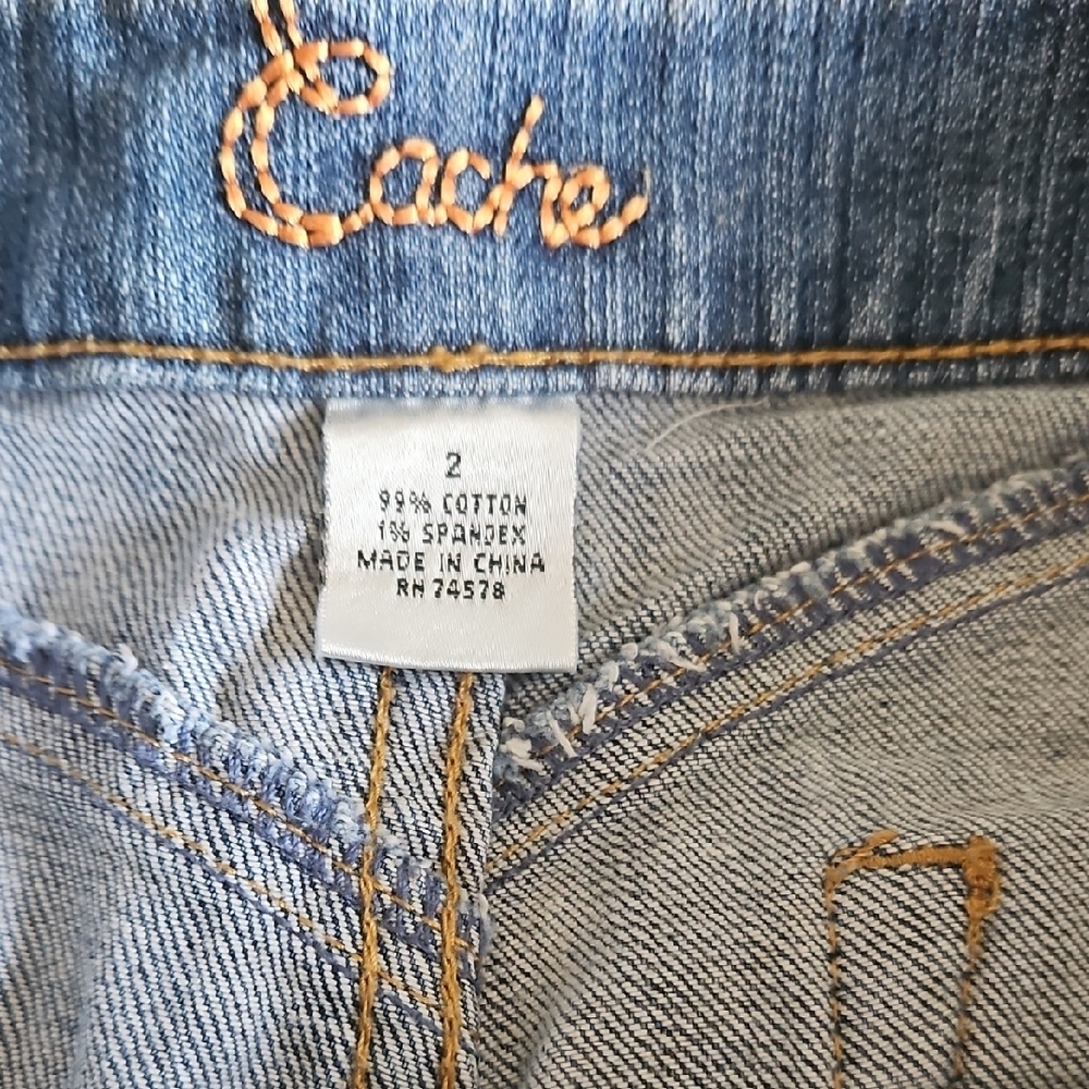 Cache‎ Blue Denim Bermuda Shorts Sz 2 - Picture 10 of 10